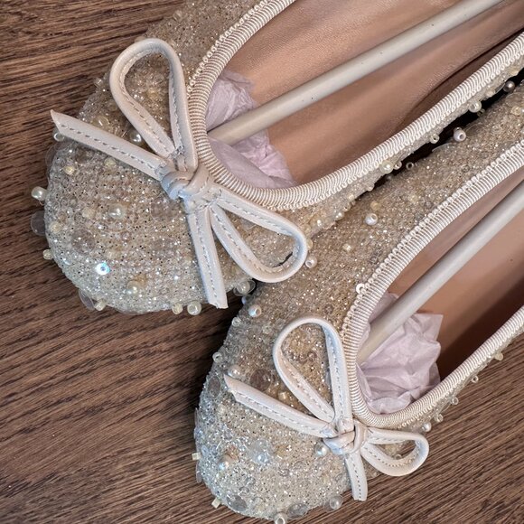 Nice Claup Glitter Pearl Bow Ballerina Pumps – Size S (~US 5–5.5) - Picture 9 of 10